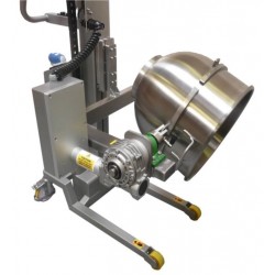 Chariot élévateur inox | Élévateur basculeur motorisé pour batteur mélangeur - inox