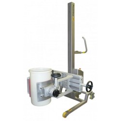 Chariot élévateur inox | Élévateur basculeur de fût avec rotation et basculement vers l'avant - inox