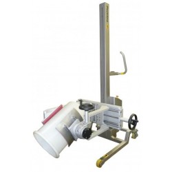 Chariot élévateur inox | Élévateur basculeur de fût avec rotation et basculement vers l'avant - inox