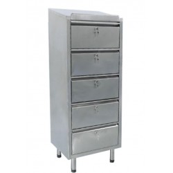Meuble à tiroirs Inox  | Meuble inox 441 à tiroirs largeur 800 mm | X-4180 441