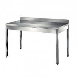 Table collectivité inox avec dosseret largeur 600 ou 700 mm