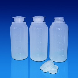 Flacon de laboratoire | Flacon col large à plombage graduation relief PE Kartell 50 à 2000 ml