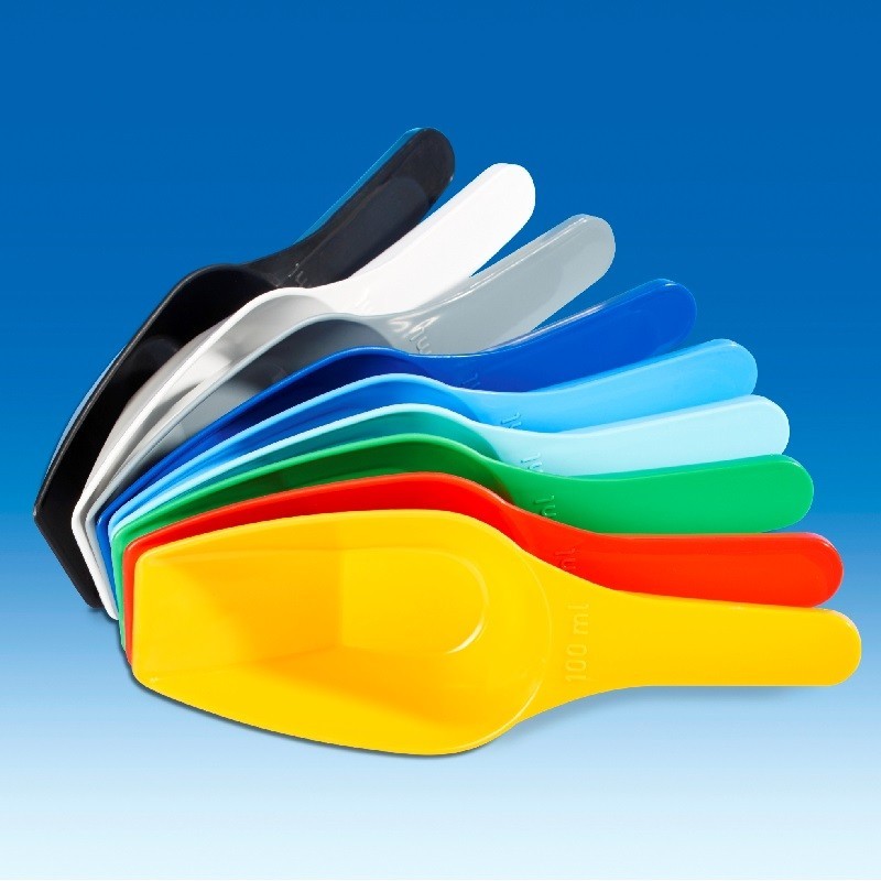 Pelle à poudre en inox | Pelle polypropylène de 50 ml à 250 ml - 8 couleurs - VITLAB