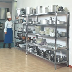 Rayonnages alimentaires en INOX étagères perforées