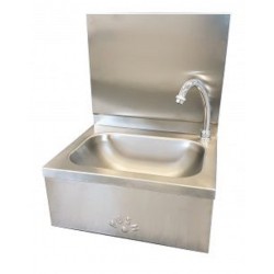 Lave mains inox commande au genou eau chaude eau froide