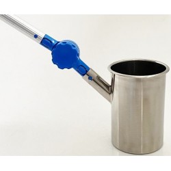Bécher inox 316L angle variable pour prélèvement d’échantillons de liquides