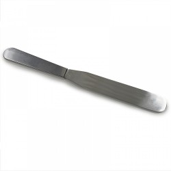 SPATULE EN INOX AVEC MANCHE EN BOIS LONGUEUR 230MM - Laboratoi