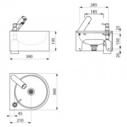 Lave mains inox 184310 à commande électronique DELABIE