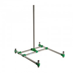 Socle statif et Tige | Support de laboratoire Bochem à base en H avec tube en inox 304L | NOV-5646
