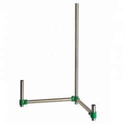 Socle statif et Tige | Support de laboratoire Bochem à base en V avec tube en inox 304L | NOV-5645