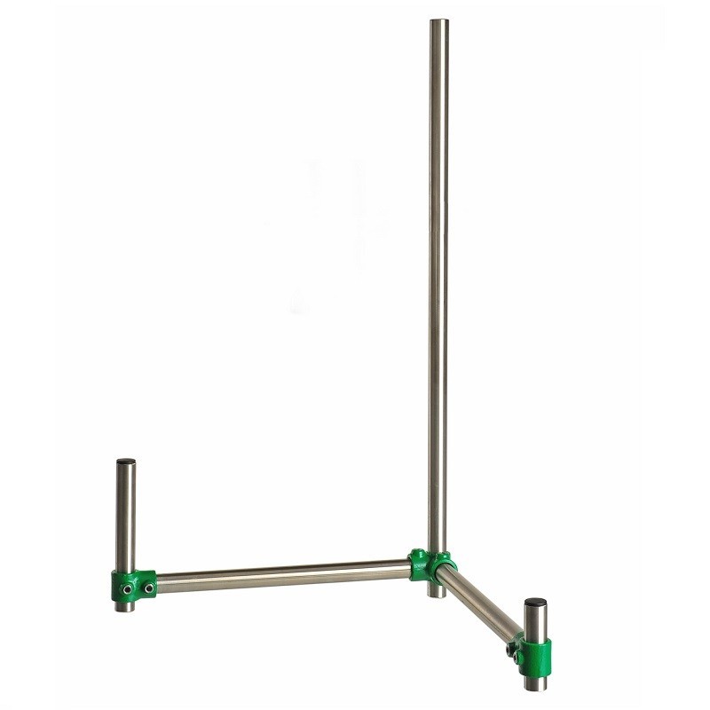Socle statif et Tige | Support de laboratoire Bochem à base en V avec tube en inox 304L | NOV-5645