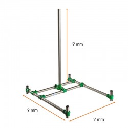Socle statif et Tige | Support de laboratoire Bochem à base en H avec tube en inox 304L | NOV-5646