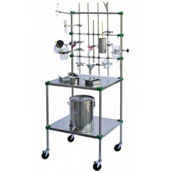 Support de laboratoire | Croix 2 entrées décalées de laboratoire en fonte malléable pour tube inox ø 26.9 mm | FIT-A161