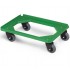 Chariot roule bac 250Kg roulettes pivotantes caoutchouc 5 couleurs : Couleur:Vert