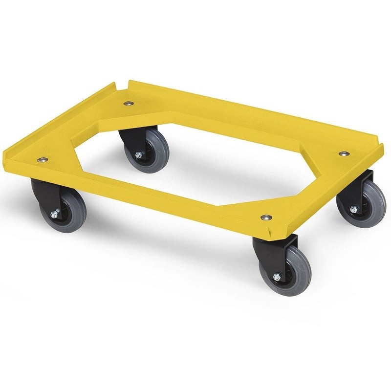 Chariot roule bac 250Kg roulettes pivotantes caoutchouc 5 couleurs