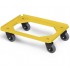 Chariot roule bac 250Kg roulettes pivotantes caoutchouc 5 couleurs : Couleur:Jaune