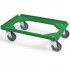 Chariot roule bac 250Kg roulettes pivotantes en acier 5 couleurs : Couleur:Vert