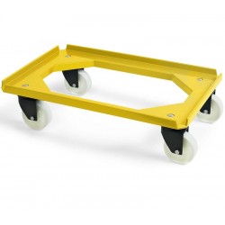 Chariot roule bac | Chariot roule bac 250Kg 5 couleurs roulettes pivotantes plastique | MM-20405