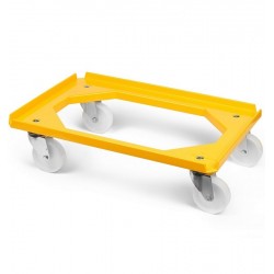 Chariot roule bac | Chariot roule bac agroalimentaire 250Kg 5 couleurs roues inox PA pivotantes | MM-20717