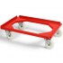 Chariot roule bac agroalimentaire 250Kg roues inox PA pivotantes 5 couleurs : Couleur :Rouge