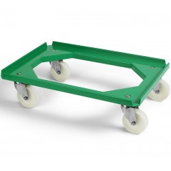 Chariot roule bac | Chariot roule bac agroalimentaire 250Kg 5 couleurs roues inox PA pivotantes | MM-20717