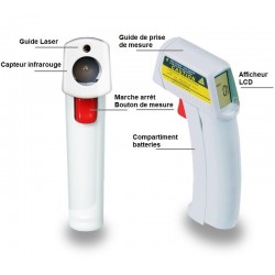 Thermomètre numérique alimentaire infrarouge avec visée laser -30°C à +200°C