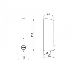 Distributeur | Distributeur de savon mural 1 litre Inox poli brillant DELABIE 510580 | DEL-510580