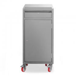 Pupitre inox | Pupitre inox 1 porte 1 tiroir largeur 500 mm sur roues | X-4010-441_1