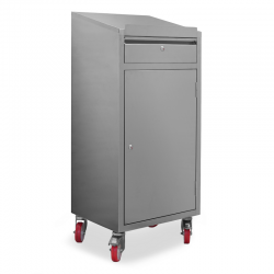 Pupitre inox | Pupitre inox 1 porte 1 tiroir largeur 500 mm sur roues | X-4010-441_1