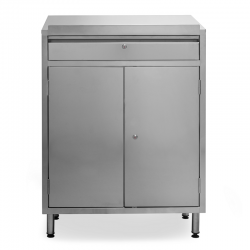 Pupitre inox | Pupitre inox 2 portes 1 tiroir largeur 800 mm | X-40590-441_1
