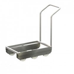 Chariot roule bac | Chariot roule bac inox avec poignée de poussée et roues polypropylène | BRO-3270102