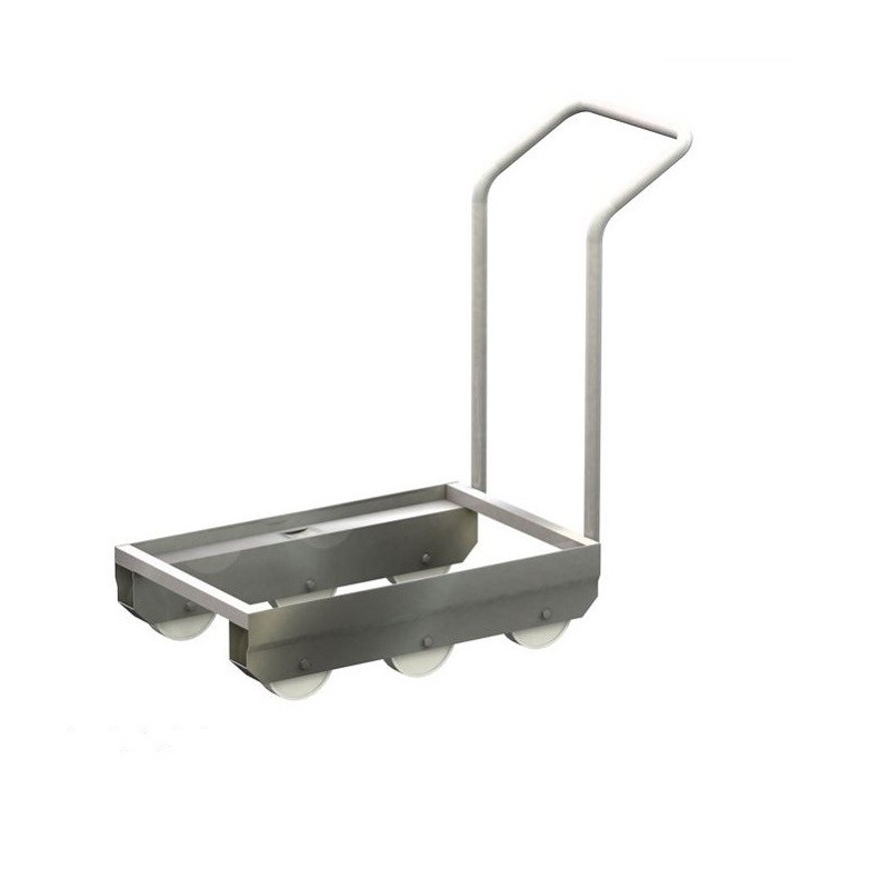 Chariot roule bac | Chariot roule bac inox avec poignée de poussée et roues polypropylène | BRO-3270102