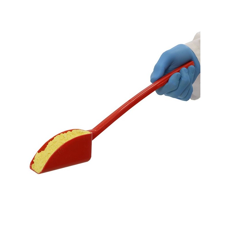 Consommable de laboratoire | Cuillère à usage unique à long manche HDPE 50 et 100 ml rouge SteriWare | 8341R