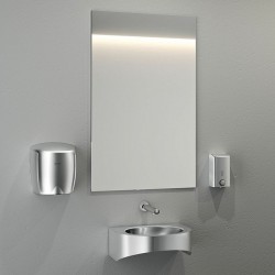 Sèche-mains  | Sèche-mains à air pulsé DELABIE HIGHFLOW Inox 304 poli brillant 510622 | DEL-510622