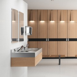 Sèche mains  | Sèche-mains électrique buse orientable 360° DELABIE Inox 304 poli brillant | DEL-6613D