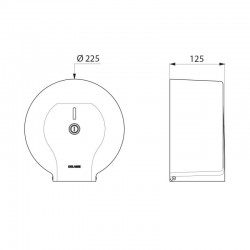 Distributeur de papier toilette inox poli brillant pour bobine 200 m DELABIE