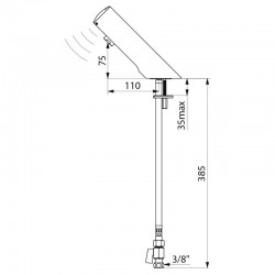 Robinet de lavabo automatique à piles 6V TEMPOMATIC 4 Delabie  440006