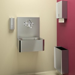 Lave-mains inox | Lave mains médical inox avec dosseret haut 188000 DELABIE | DEL-188000
