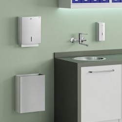 Distributeur d'essuie-mains Inox poli satiné pour essuie-mains enchevêtrés DELABIE