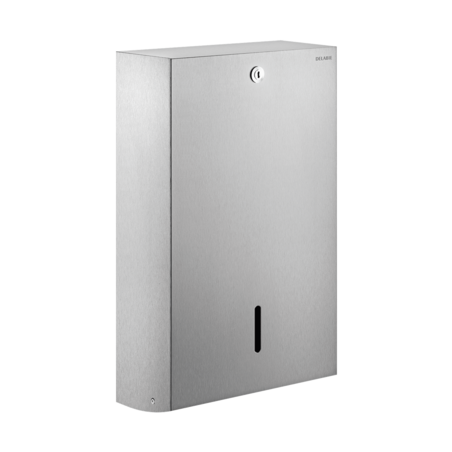 Distributeur Mural Essuie-mains En C Delabie - Inox Poli Brillant, Avec Serrure - Réf. 6601