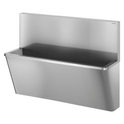 Lave-mains collectif | Lave mains chirurgical Inox 304 poli satiné sans trou de robinetterie DELABIE