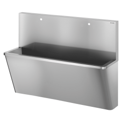 Lave-mains collectif | Lave mains chirurgical Inox 304 poli satiné avec 1 trou de robinetterie DELABIE