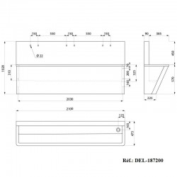 Lave mains Chirurgicale Inox 304 poli satiné avec 2 trous de robinetterie DELABIE