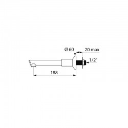 Mitigeur de lavabo mural à bec déclipsable BIOCLIP DELABIE 1801T2