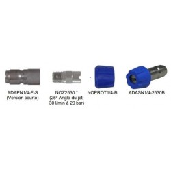 Buse rinçage avec adaptateur rapide inox et protection bleue