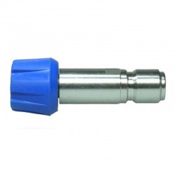 Buse rinçage avec adaptateur long rapide inox et protection bleue