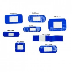 Pansement détectable | Pansement détectable bleu Assortiment - détecteur de métaux et rayon X par 100 | DEC-403S738