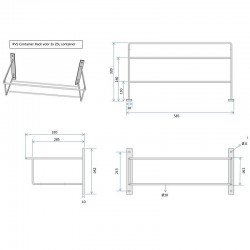 Supports pour tuyaux | Support pour conteneur de détergent de 2 x 25L en inox | RECON50