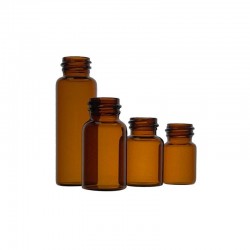 Flacon en verre | Flacon en verre ambré borosilicaté 5.1 avec bouchon à vis doublé GL18 PTFE | 10VINE2036AM