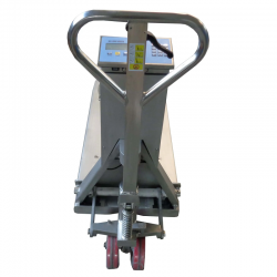 Transpalette inox | Transpalette peseur en inox 316 - double galet - 2000Kg - 500g | TMB20/T316